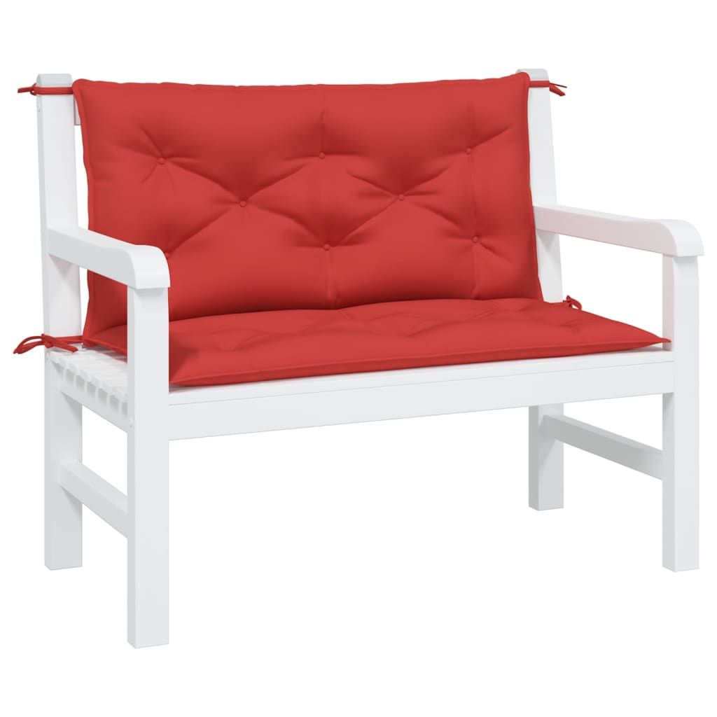 Garden Bench Cushion Set of 2 Red Oxford fabric (100% polyester)