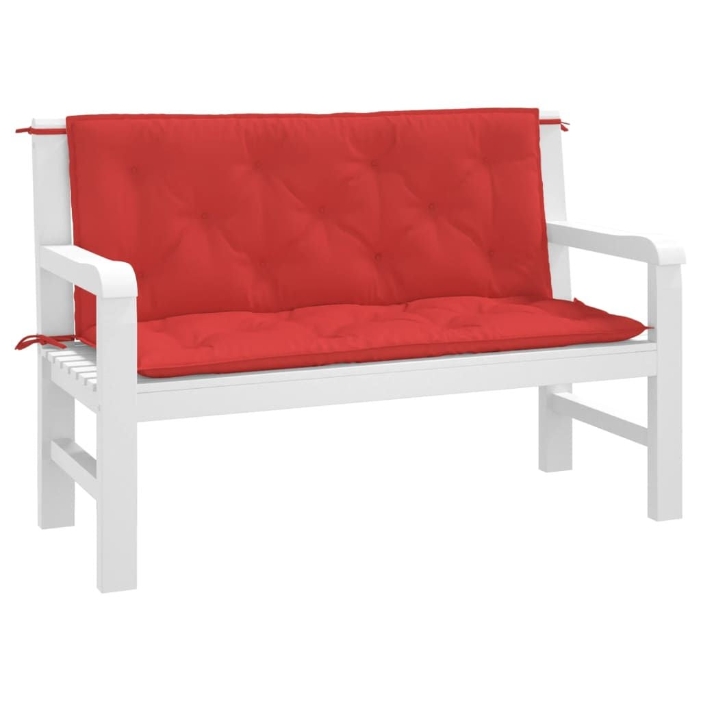 Garden Bench Cushion Set of 2 Red Oxford fabric (100% polyester)