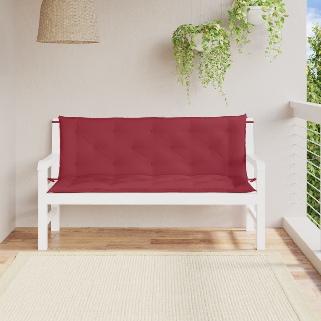 Garden Bench Cushion Set of 2 Wine red