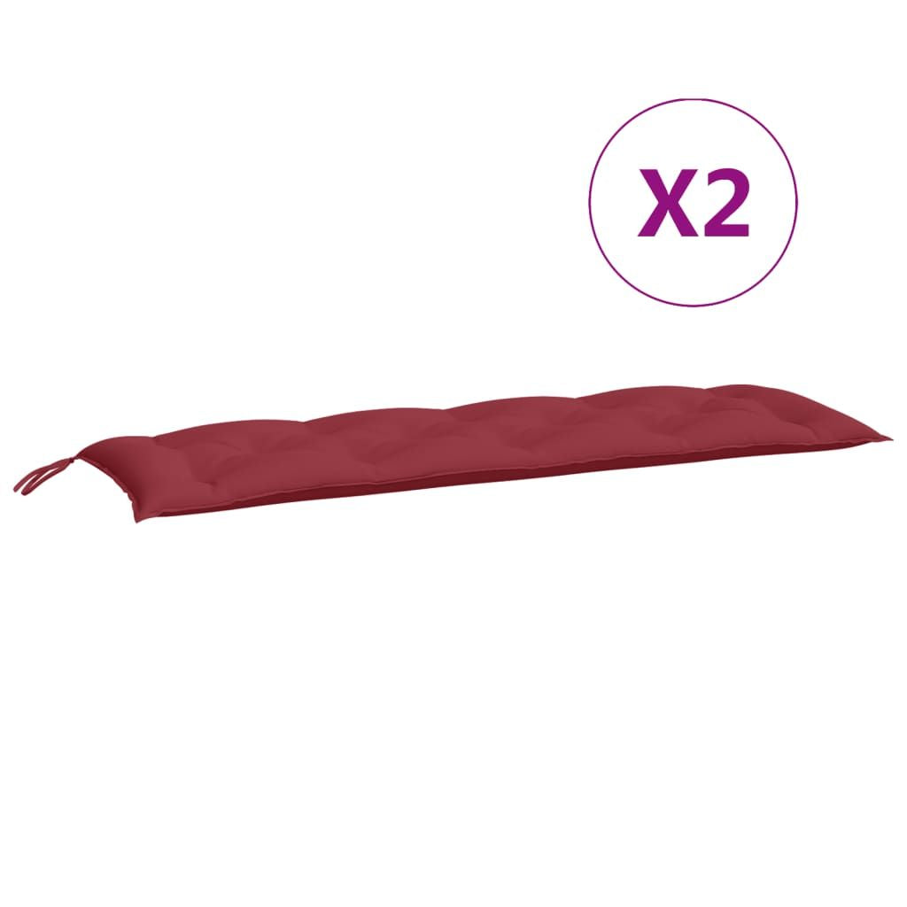 Garden Bench Cushion Set of 2 Wine red