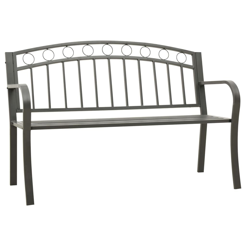 Garden Bench Grey Powder-coated steel 125 cm / 3-seater Tough