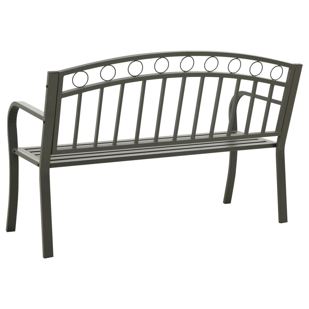 Garden Bench Grey Powder-coated steel 125 cm / 3-seater Tough