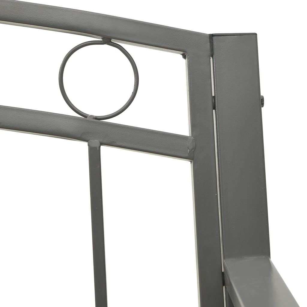 Garden Bench Grey Powder-coated steel 125 cm / 3-seater Tough