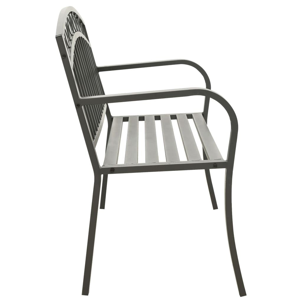 Garden Bench Grey Powder-coated steel 125 cm / 3-seater Tough