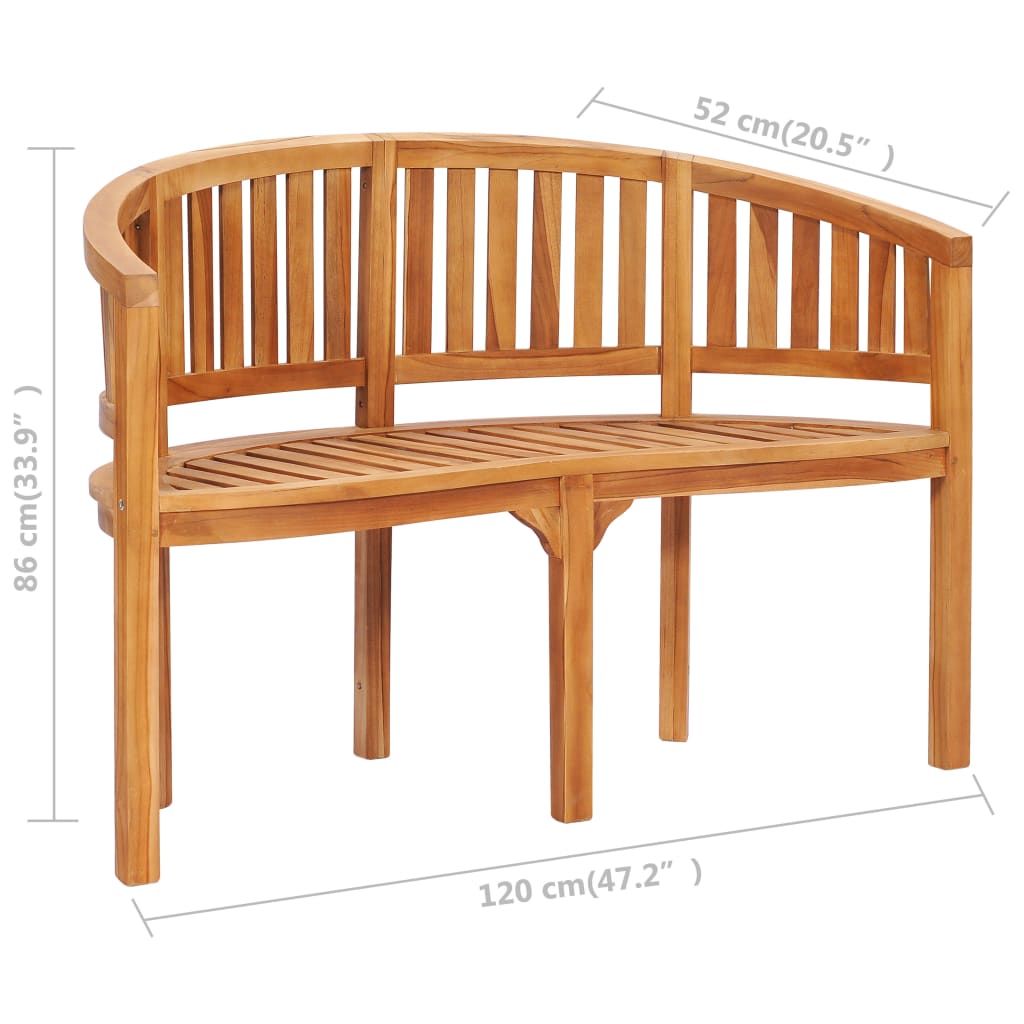 Garden Bench Natural Teak Strong Teak Wood 47.2 In Long Durable