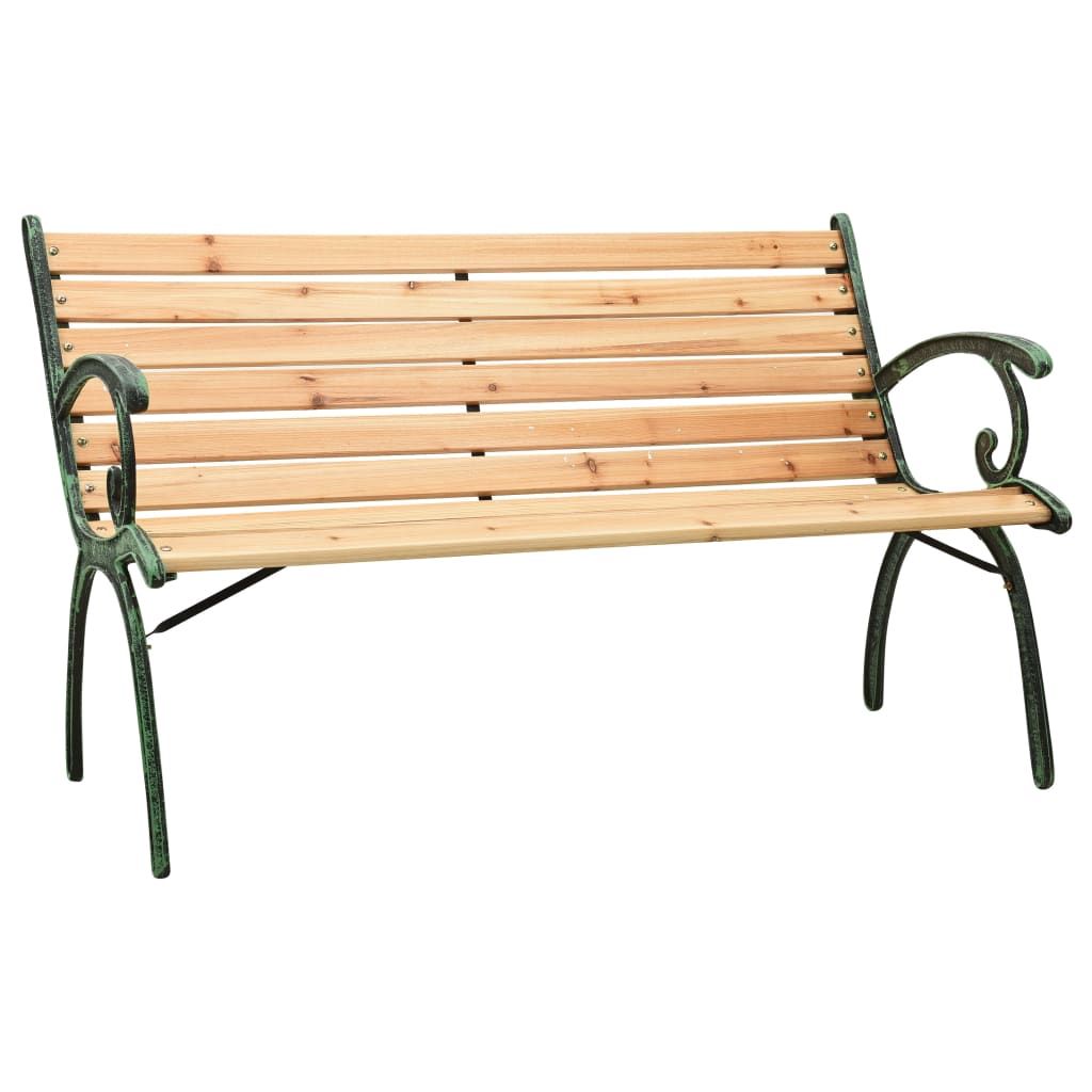 Garden Bench Natural Wood Solid firwood 48.4 in wide Durable