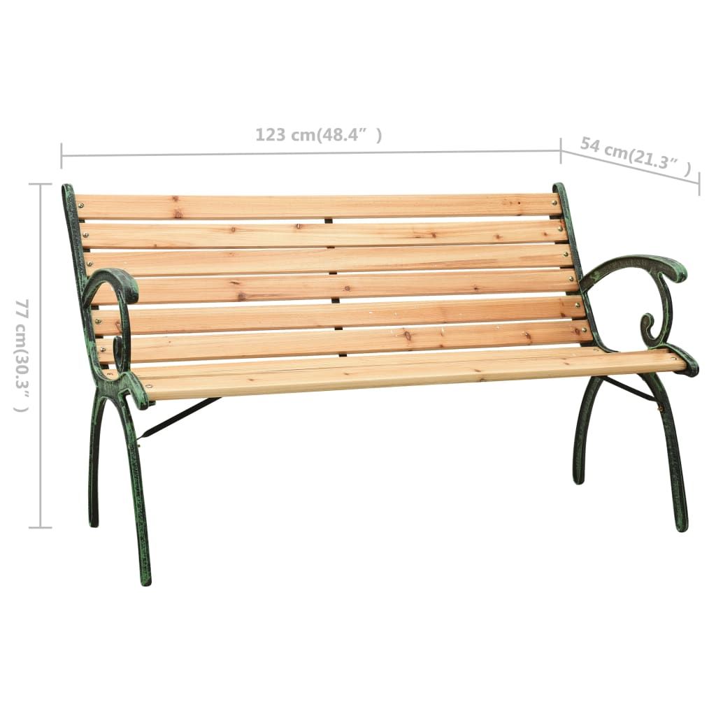 Garden Bench Natural Wood Solid firwood 48.4 in wide Durable