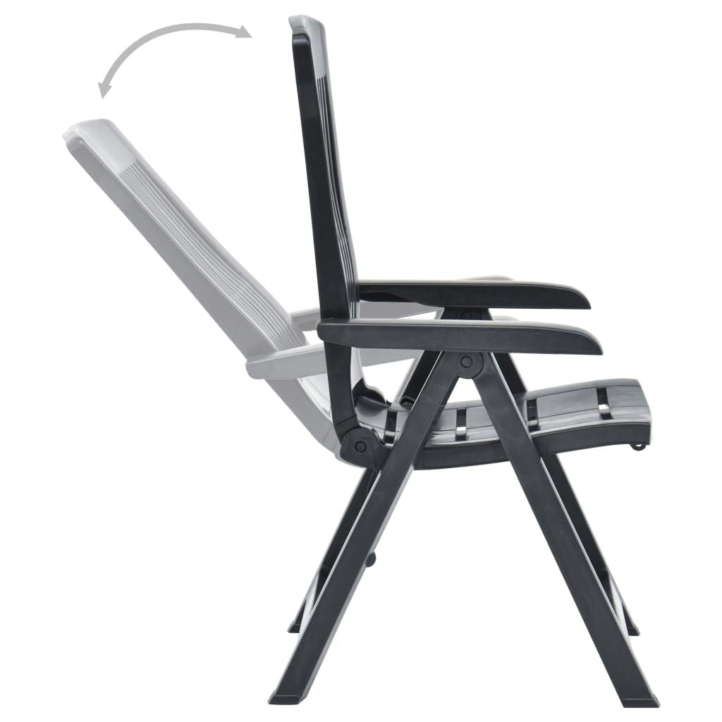 Garden Chair Set of 2 Anthracite Plastic Standard Foldable