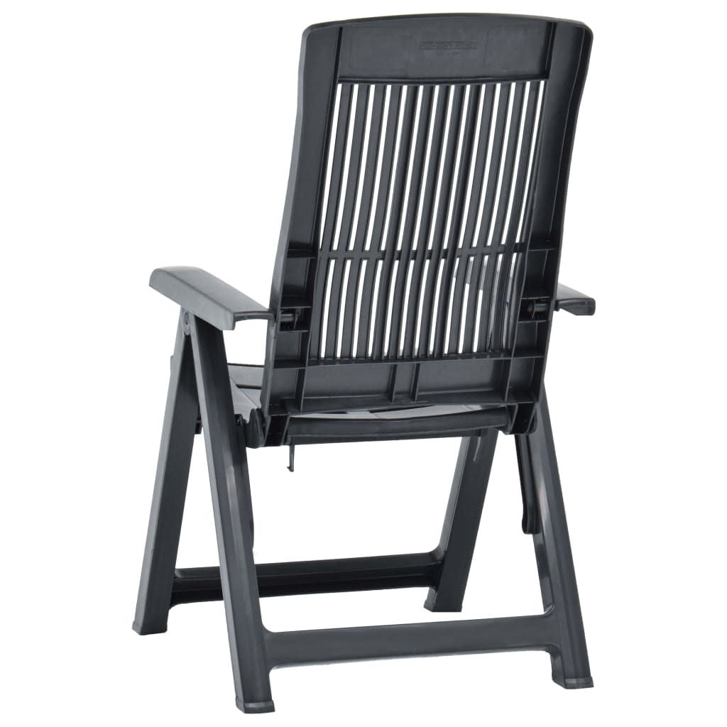 Garden Chair Set of 2 Anthracite Plastic Standard Foldable