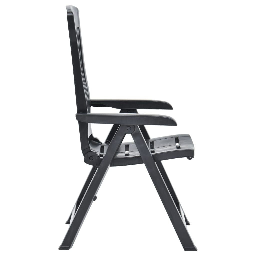 Garden Chair Set of 2 Anthracite Plastic Standard Foldable