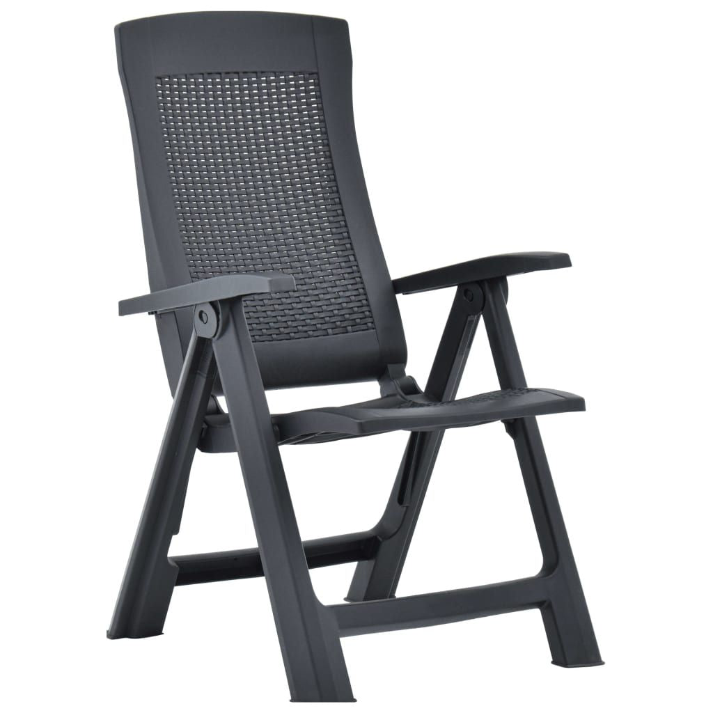 Garden Chair Set of 2 Anthracite Plastic Standard Foldable