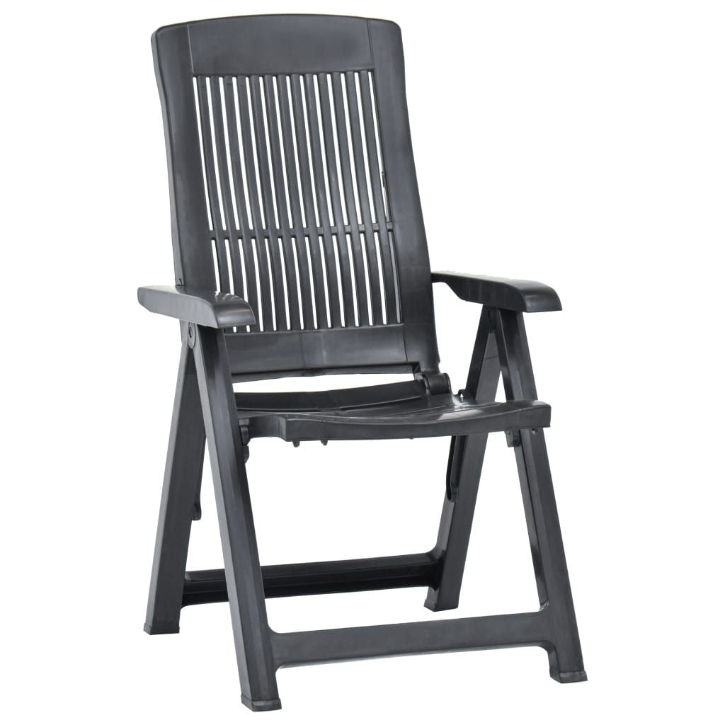 Garden Chair Set of 2 Anthracite Plastic Standard Foldable