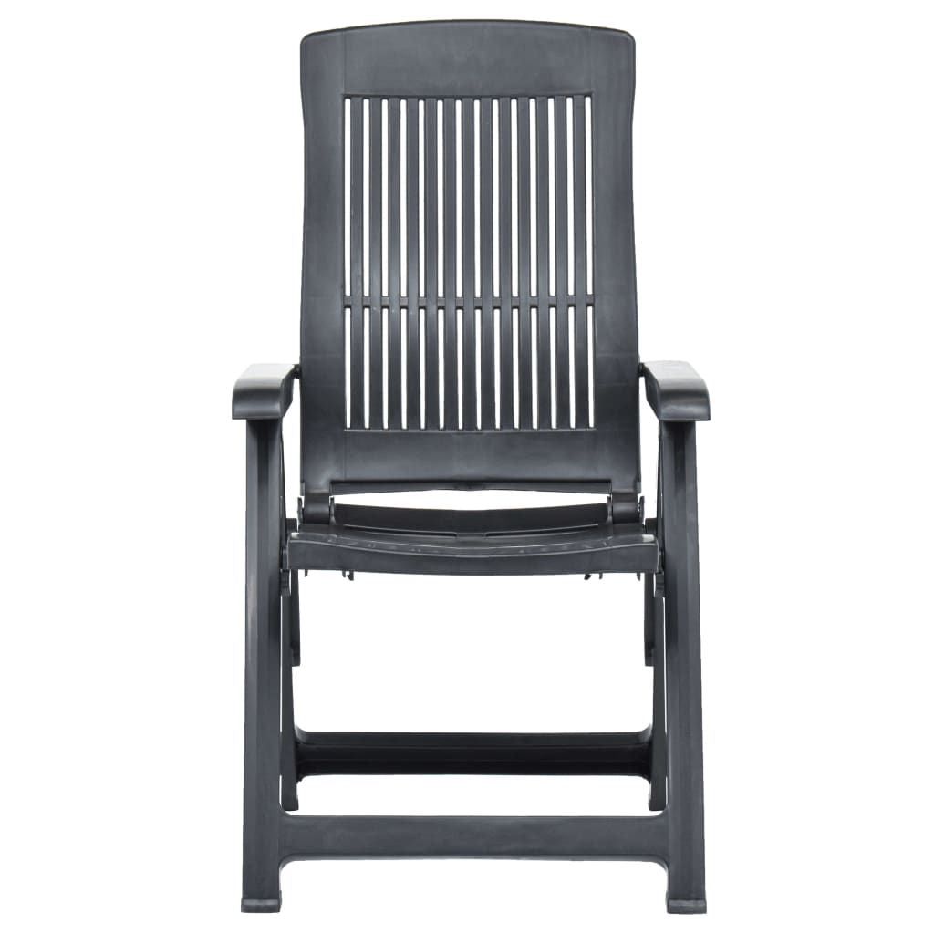 Garden Chair Set of 2 Anthracite Plastic Standard Foldable