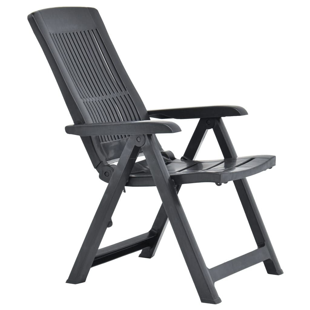 Garden Chair Set of 2 Anthracite Plastic Standard Foldable