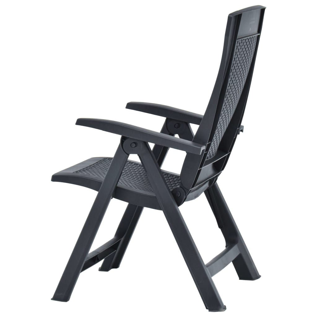 Garden Chair Set of 2 Anthracite Plastic Standard Foldable