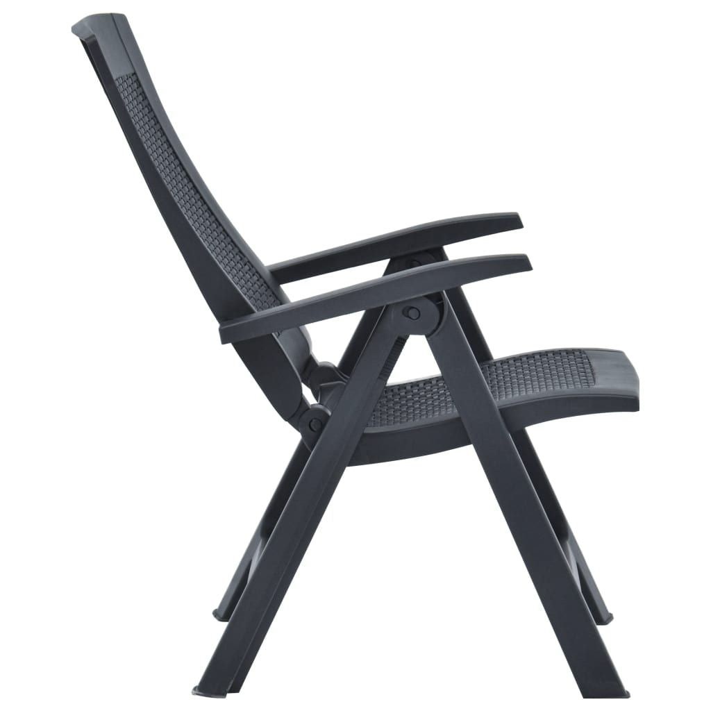 Garden Chair Set of 2 Anthracite Plastic Standard Foldable