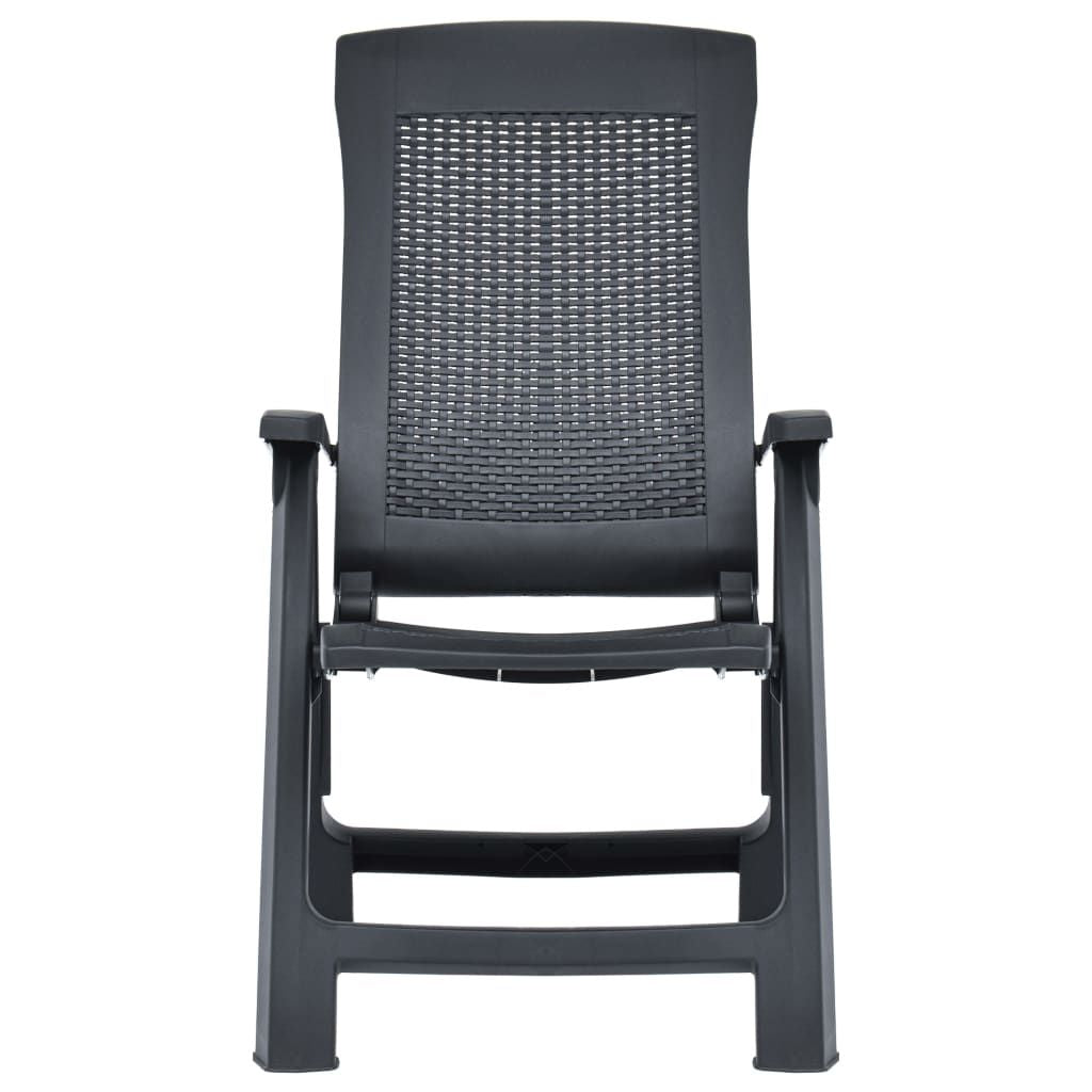Garden Chair Set of 2 Anthracite Plastic Standard Foldable