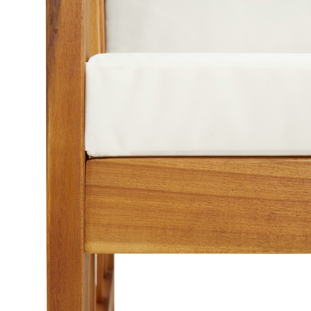 Garden Chair Set of 2 Cream White, Brown