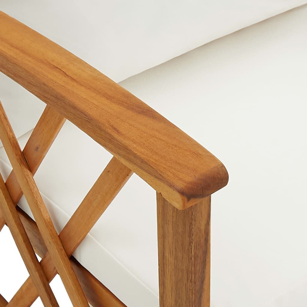 Garden Chair Set of 2 Cream White, Brown
