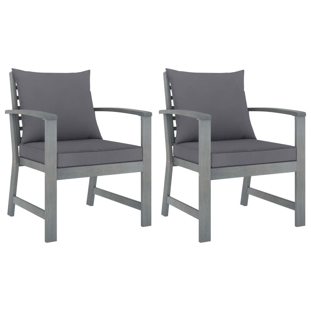 Garden Chair Set of 2 Dark grey