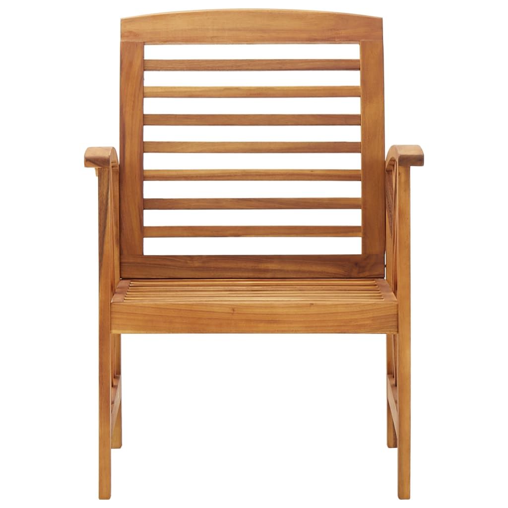 Garden Chair Set of 2 Natural Wood Solid acacia wood Standard