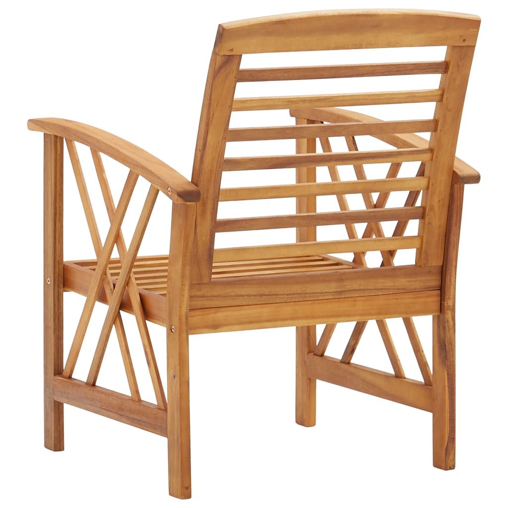 Garden Chair Set of 2 Natural Wood Solid acacia wood Standard