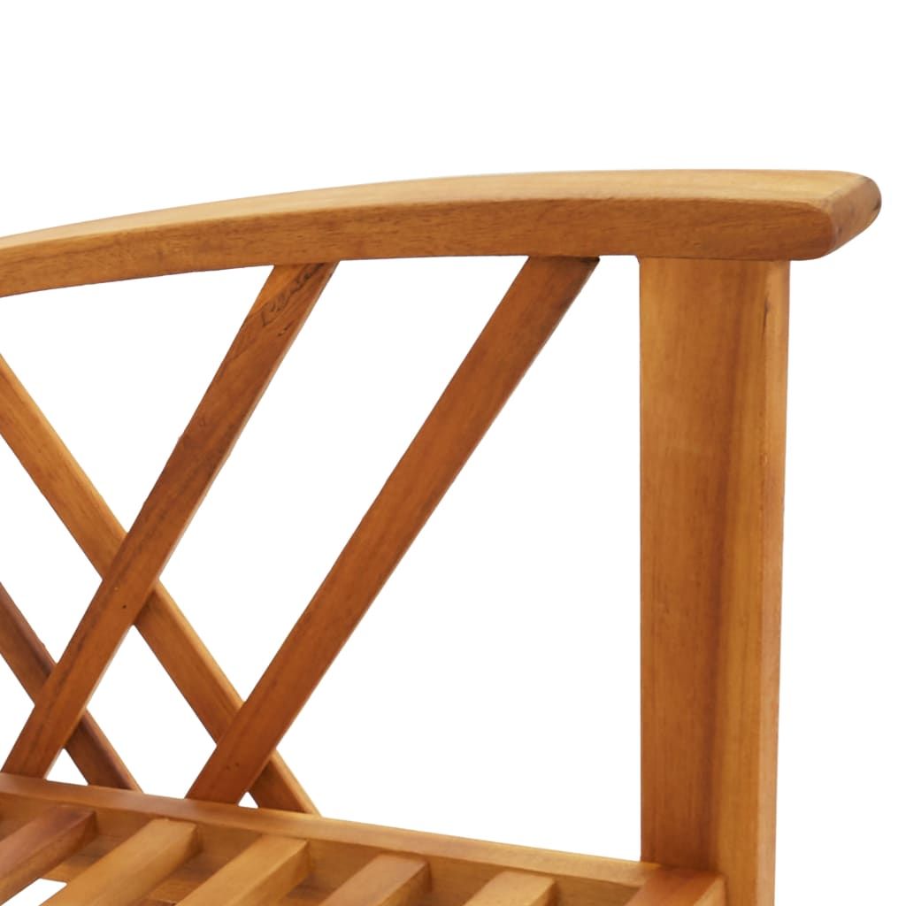 Garden Chair Set of 2 Natural Wood Solid acacia wood Standard