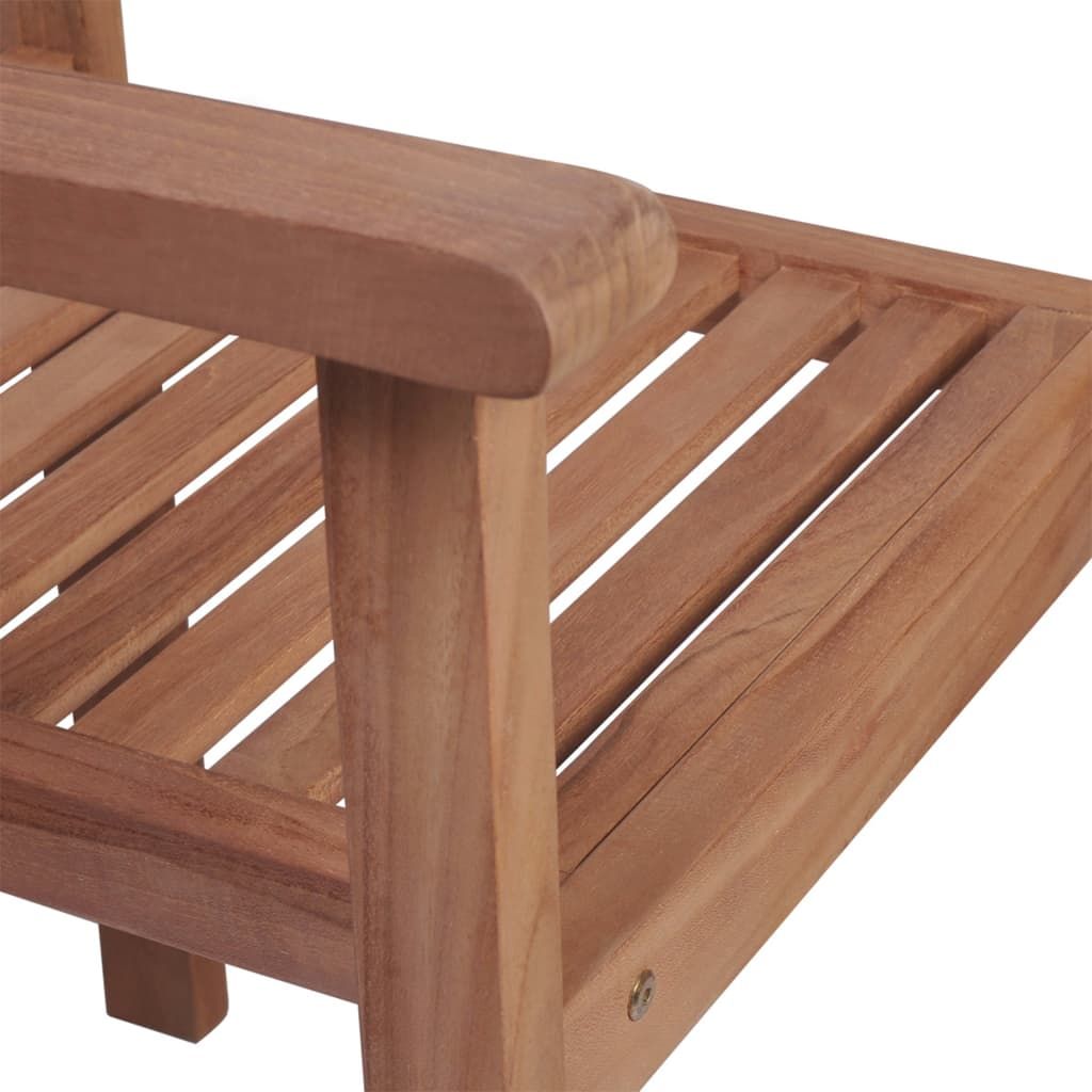 Garden Chair Set of 2 Teak Fine sanded teak wood, polyester fabric