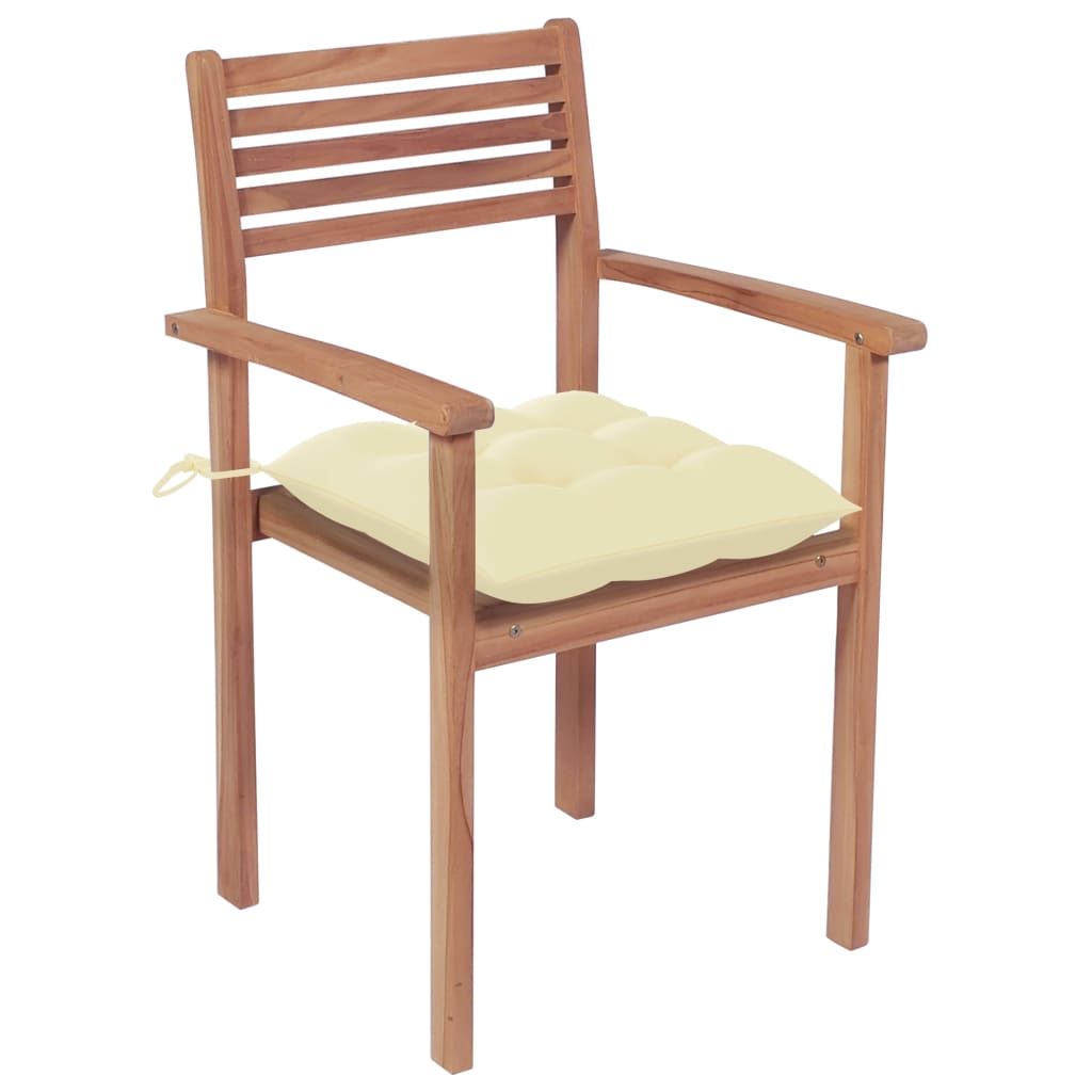 Garden Chair Set of 2 Teak Fine sanded teak wood, polyester fabric