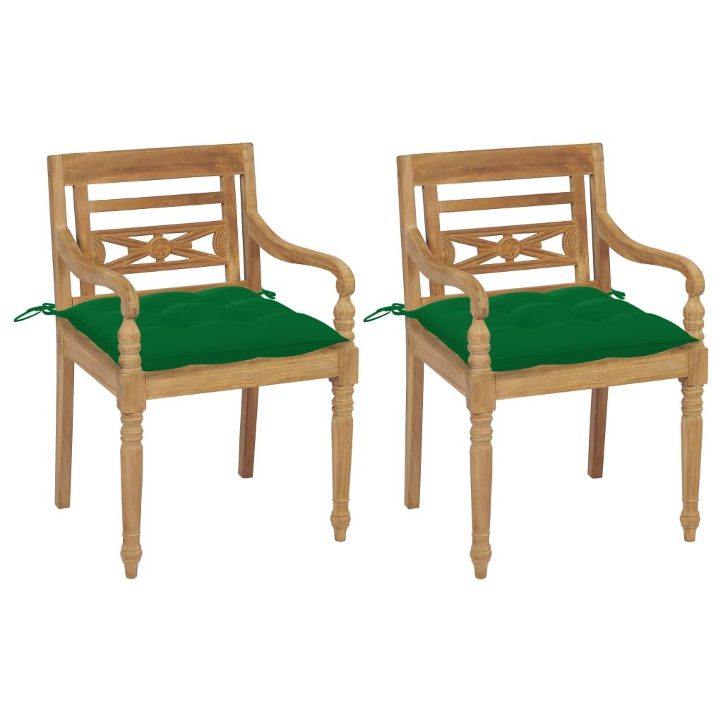 Garden Chair Set of 2 Teak Natural Fine sanded teak hardwood