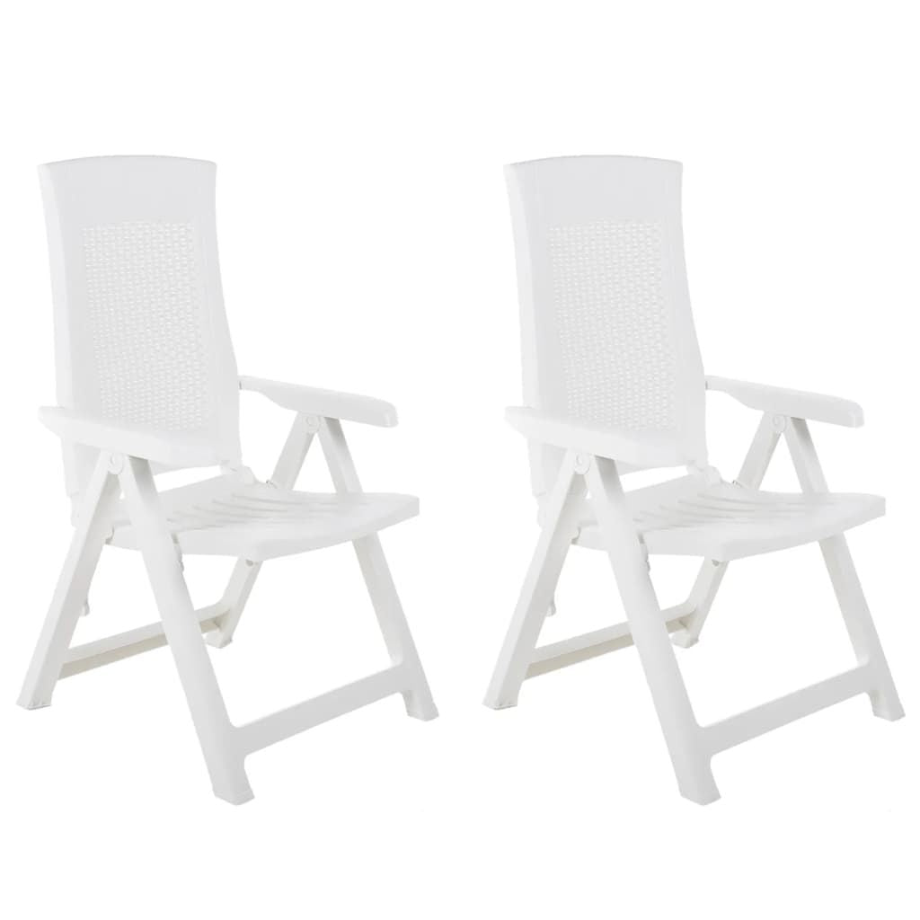 Garden Chair Set of 2 White Plastic Standard