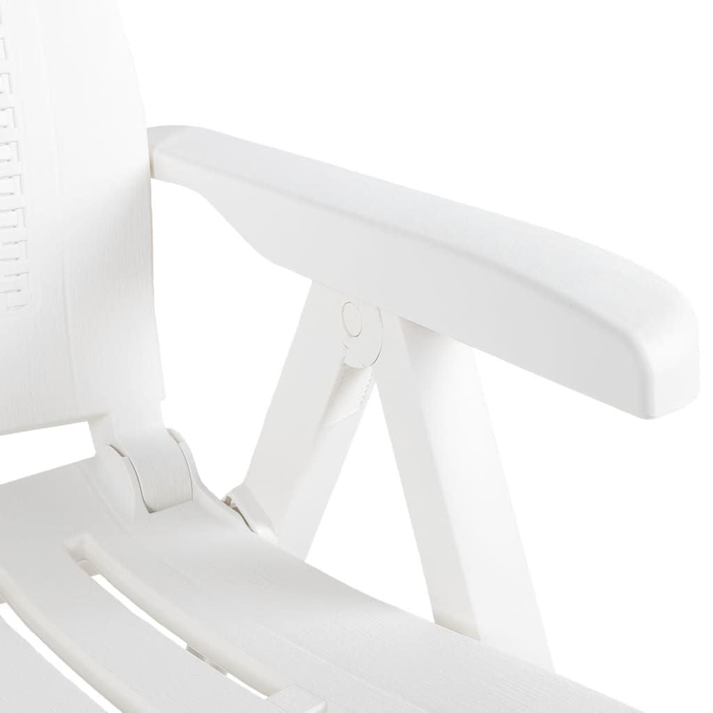 Garden Chair Set of 2 White Plastic Standard