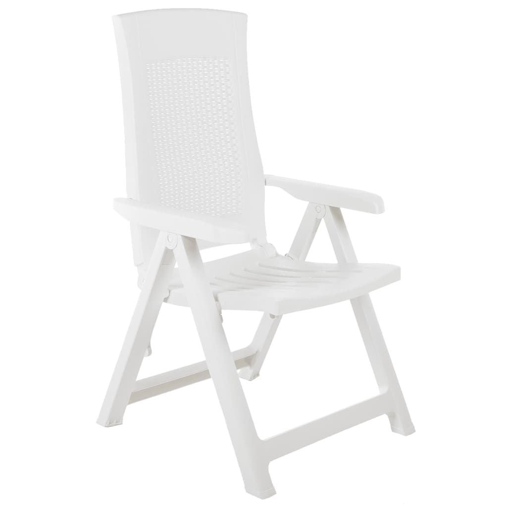 Garden Chair Set of 2 White Plastic Standard