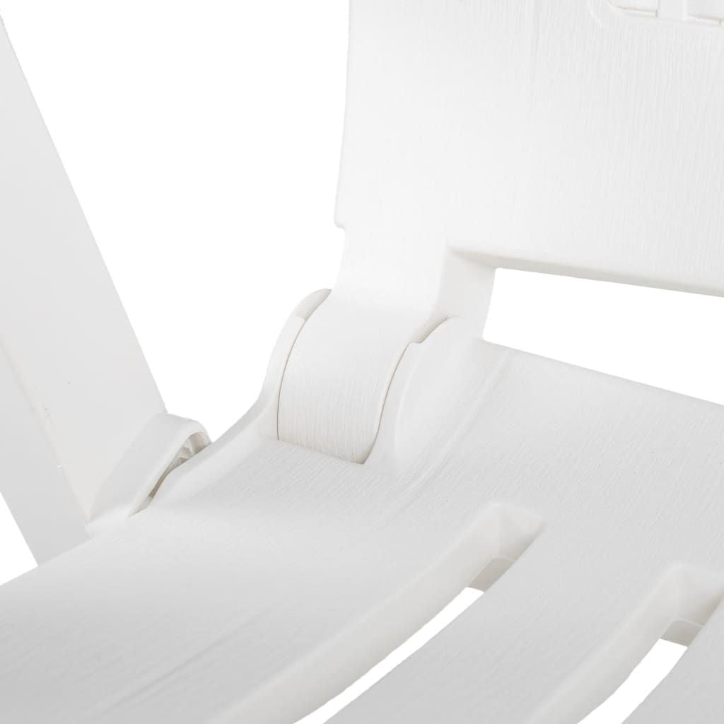 Garden Chair Set of 2 White Plastic Standard