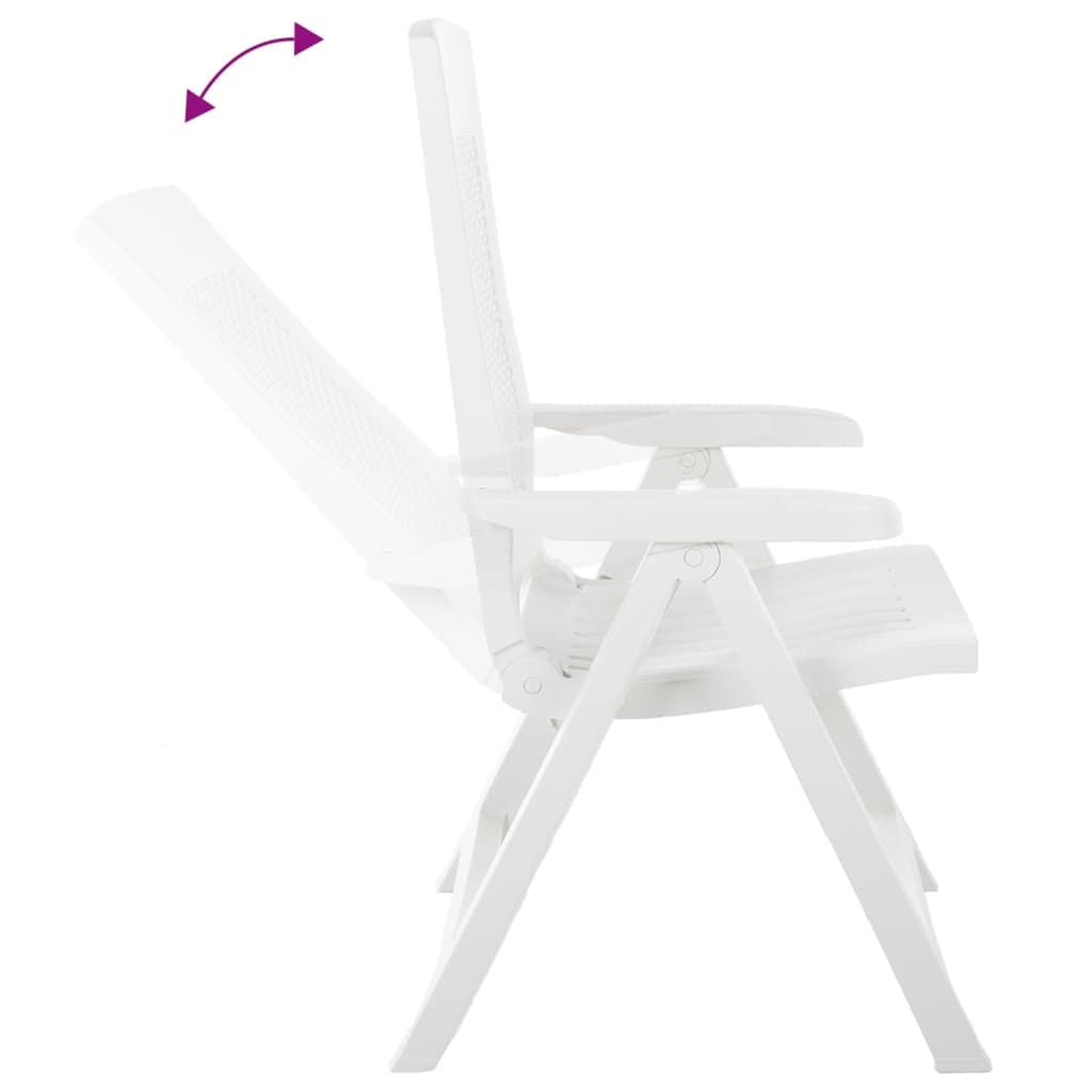 Garden Chair Set of 2 White Plastic Standard