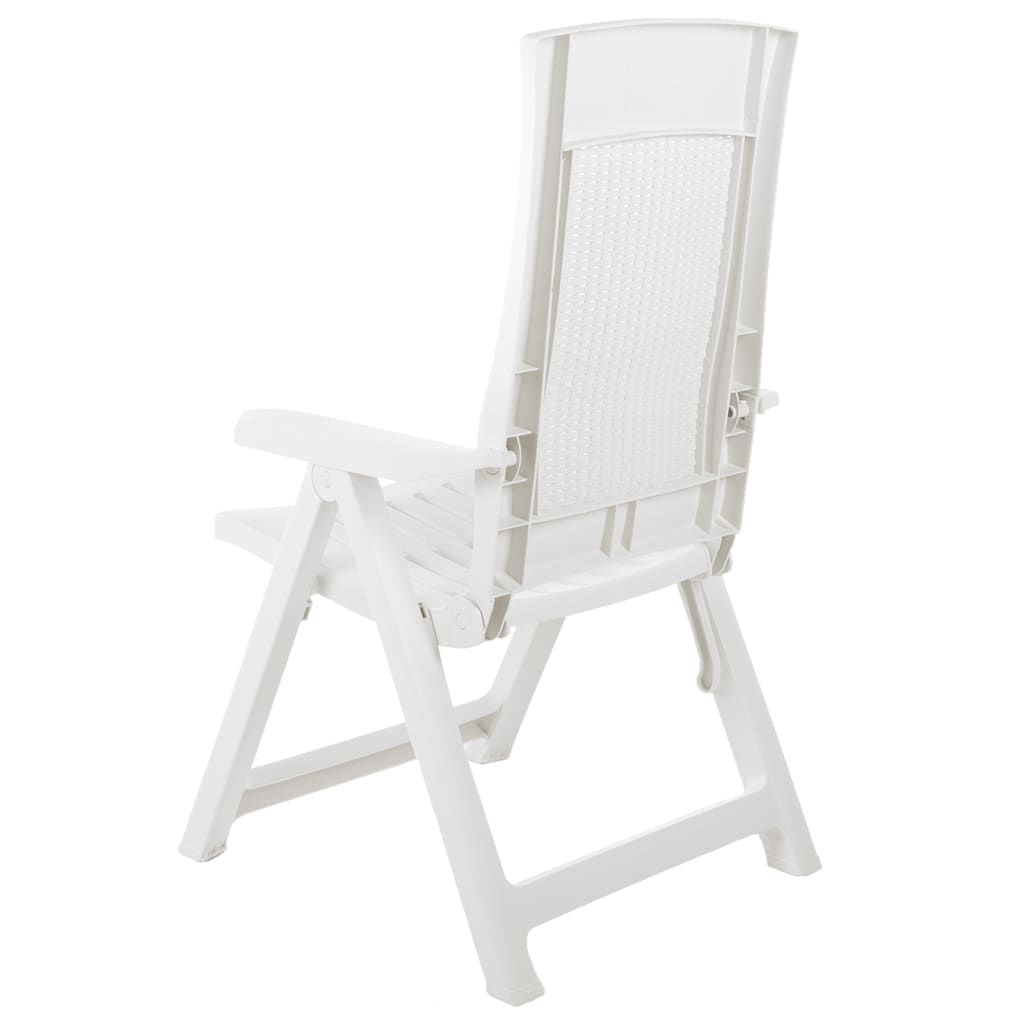Garden Chair Set of 2 White Plastic Standard