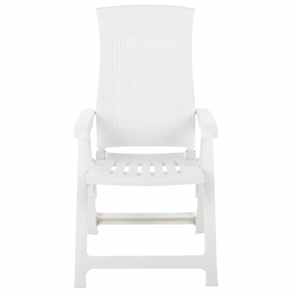 Garden Chair Set of 2 White Plastic Standard