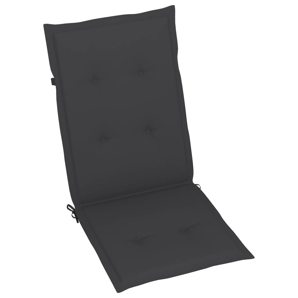Garden Chair Set of 3 Anthracite Solid Acacia wood Standard