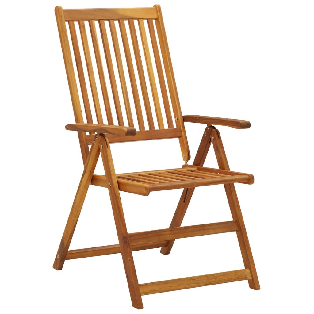 Garden Chair Set of 3 Anthracite Solid Acacia wood Standard