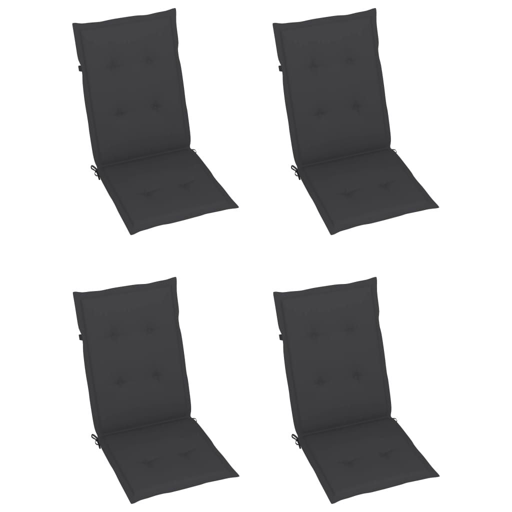 Garden Chair Set of 3 Anthracite Solid Acacia wood Standard