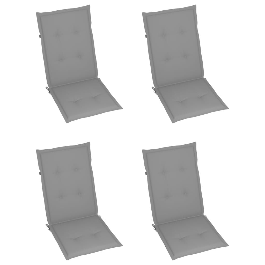 Garden Chair Set of 3 Natural wood, Grey Solid Acacia wood Medium