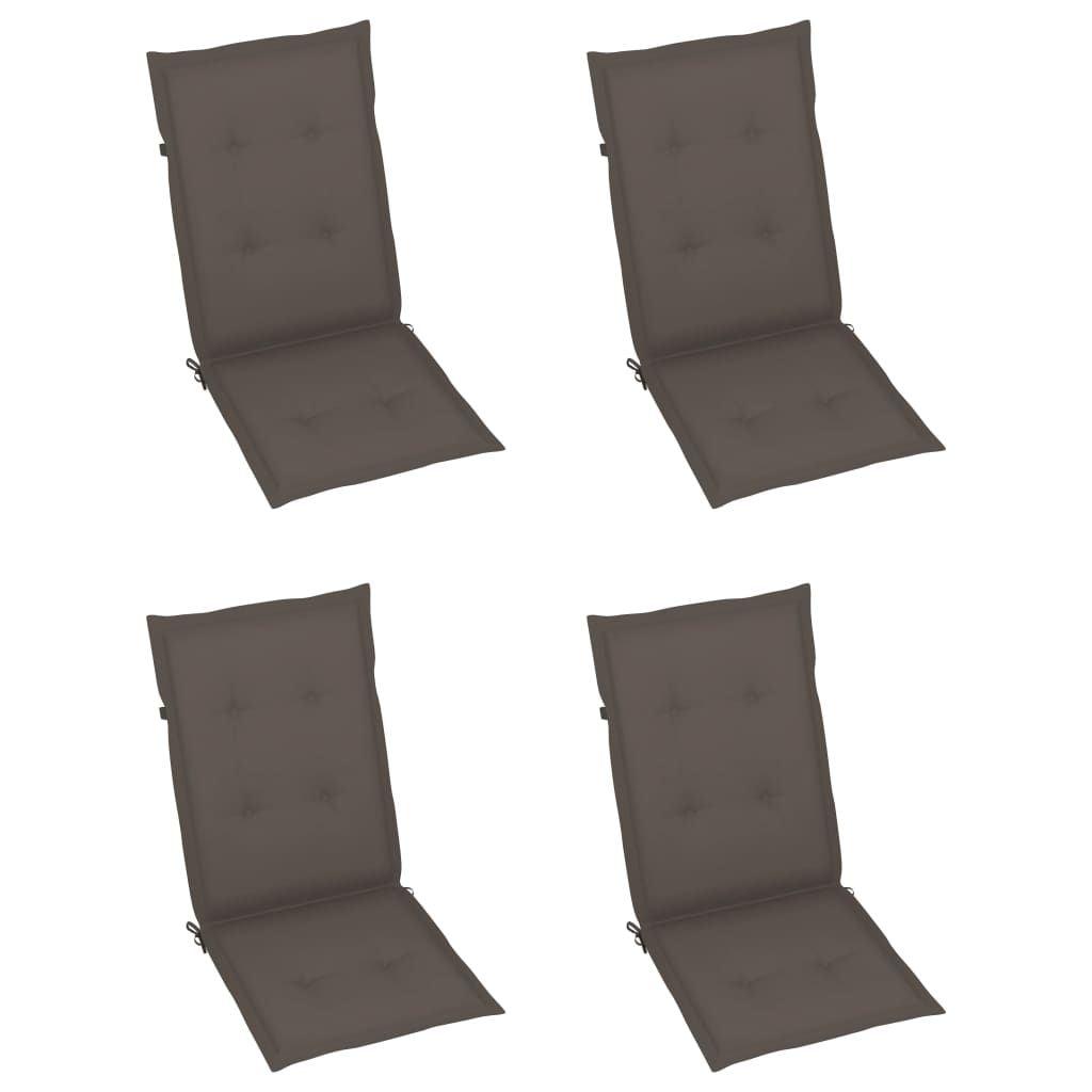 Garden Chair Set of 3 Taupe, Brown Solid Acacia wood