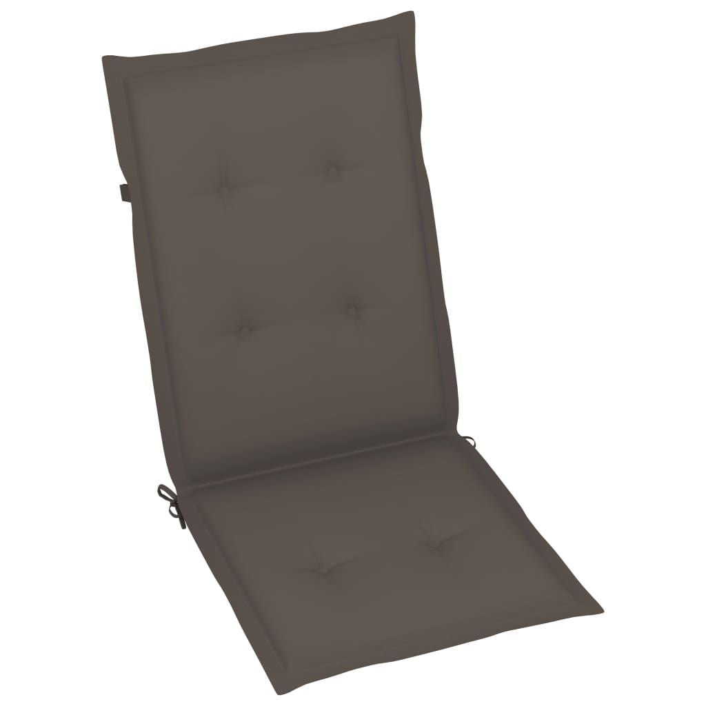 Garden Chair Set of 3 Taupe, Brown Solid Acacia wood