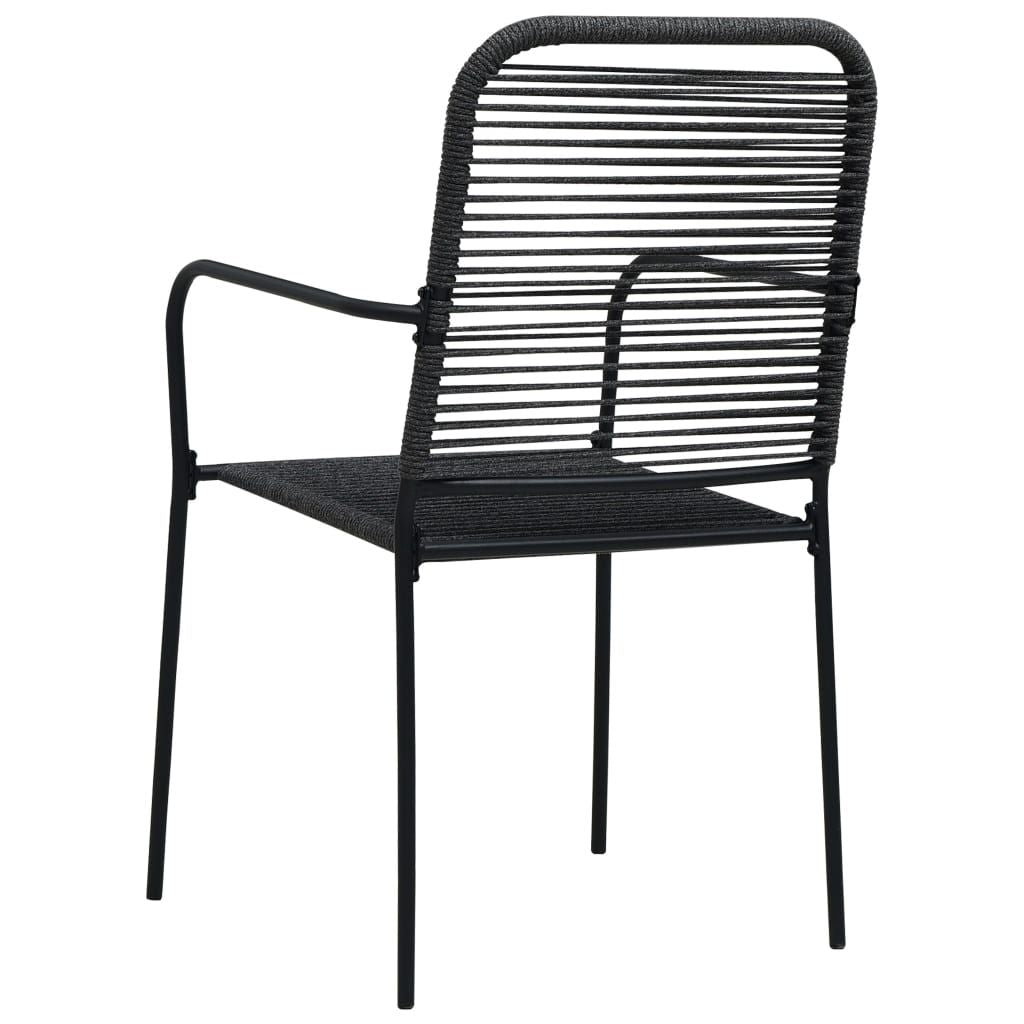 Garden Chair Set of 4 Black Cotton rope Standard
