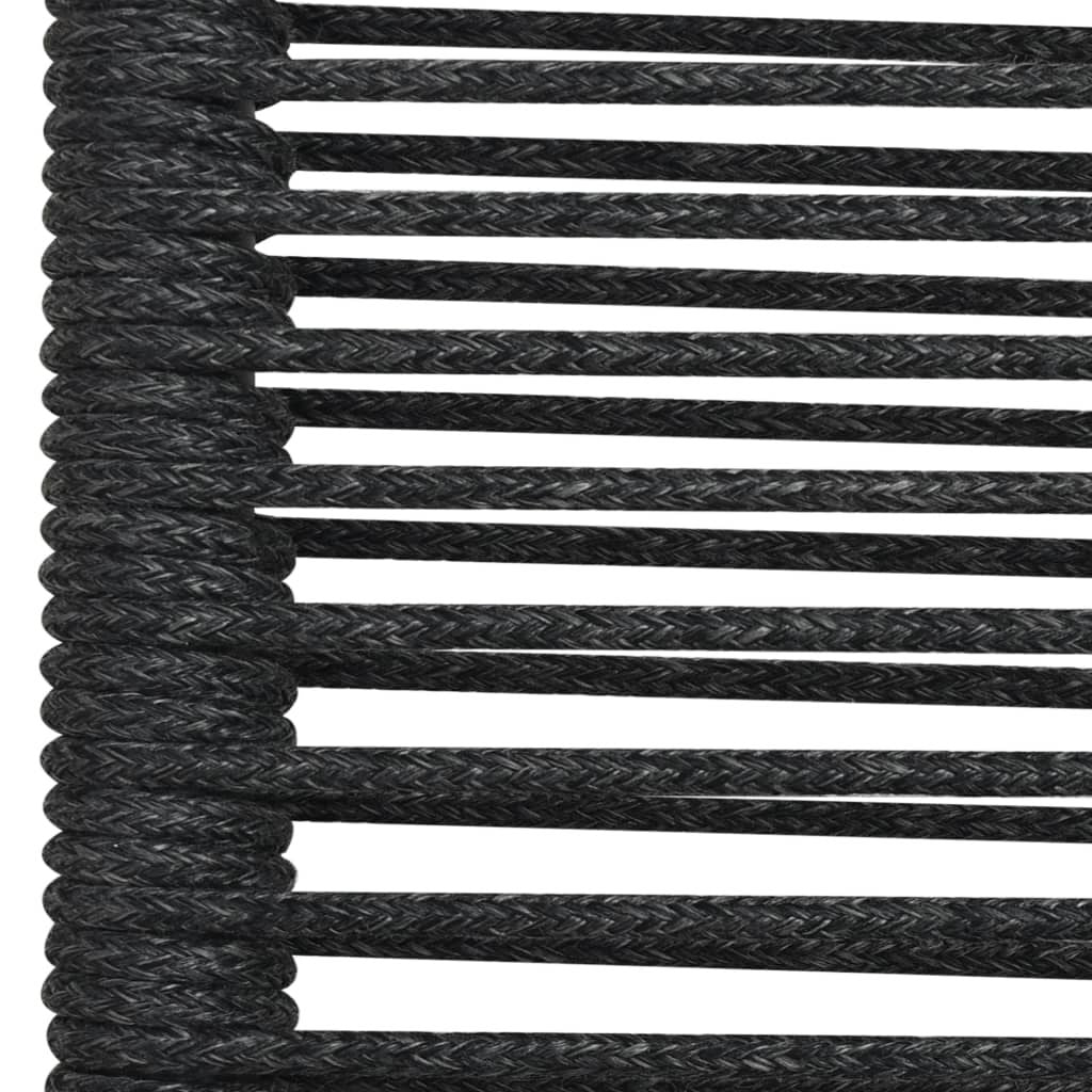 Garden Chair Set of 4 Black Cotton rope Standard