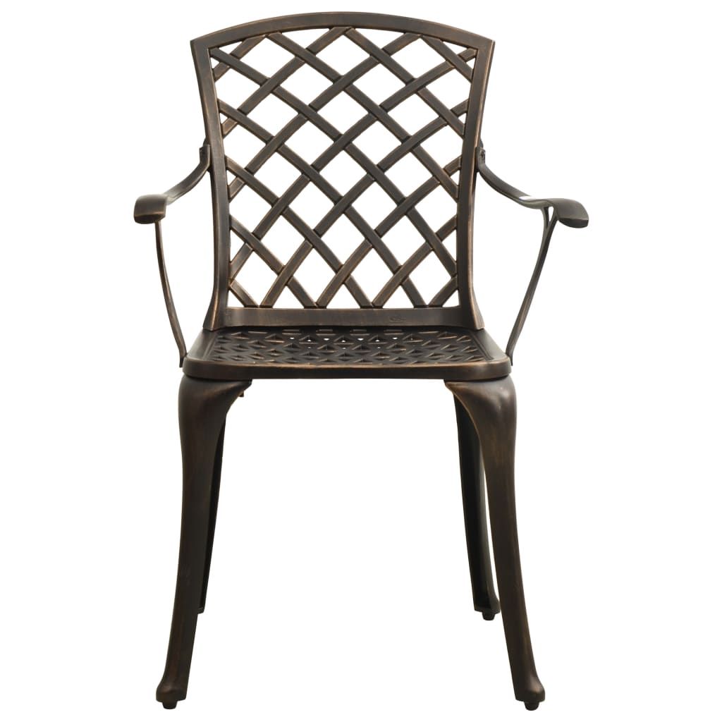 Garden Chair Set of 4 Bronze Cast Aluminum Standard Durable