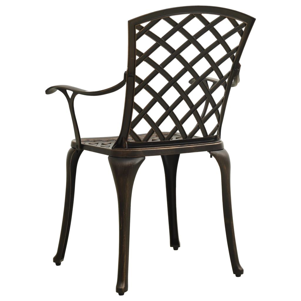 Garden Chair Set of 4 Bronze Cast Aluminum Standard Durable