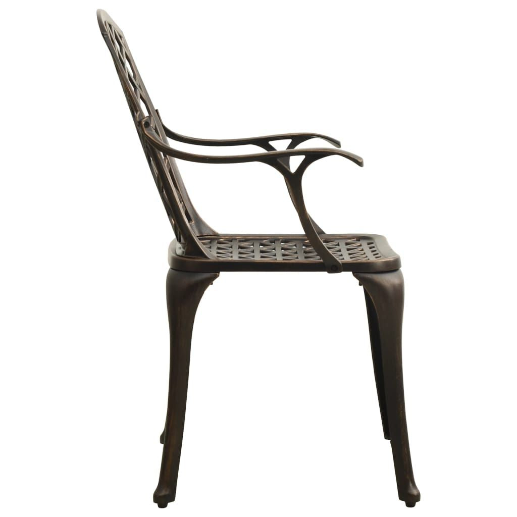 Garden Chair Set of 4 Bronze Cast Aluminum Standard Durable