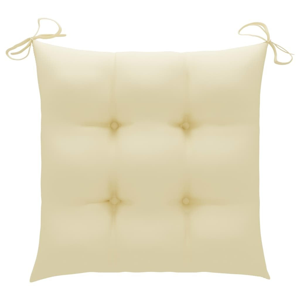 Garden Chair Set of 4 Cream White Cushions