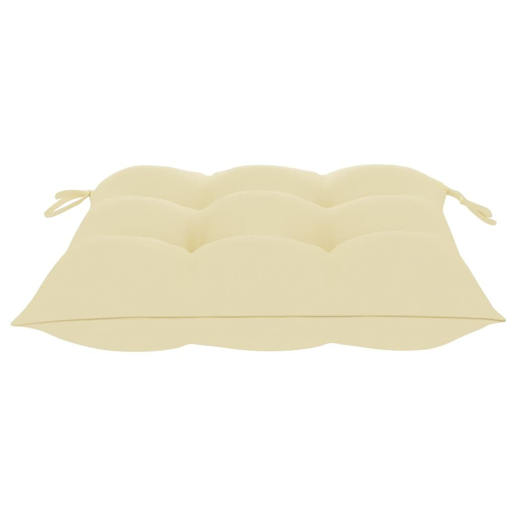 Garden Chair Set of 4 Cream White Cushions